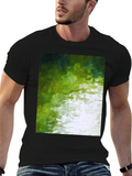 Abstract Green Graphic Print Crewneck T-Shirt