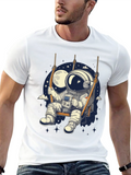 Astronaut on Swing Graphic Tee - Space Adventure T-Shirt