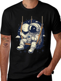 Astronaut on Swing Graphic Tee - Space Adventure T-Shirt