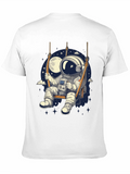 Astronaut on Swing Graphic Tee - Space Adventure T-Shirt