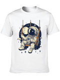 Astronaut on Swing Graphic Tee - Space Adventure T-Shirt