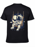 Astronaut on Swing Graphic Tee - Space Adventure T-Shirt