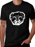 Pug Face Graphic Black T-Shirt