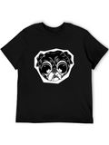 Pug Face Graphic Black T-Shirt