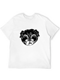 Pug Face Graphic Black T-Shirt