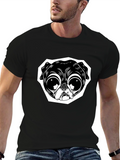 Pug Face Graphic Black T-Shirt