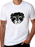 Pug Face Graphic Black T-Shirt