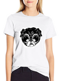 Pug Face Graphic Black T-Shirt