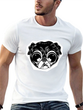 Pug Face Graphic Black T-Shirt