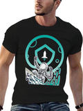 Astronaut Surfing T-Shirt - Space Adventure Tee
