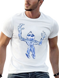 Abstract Blue Creature Black T-Shirt