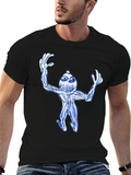 Abstract Blue Creature Black T-Shirt