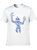 Abstract Blue Creature Black T-Shirt