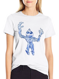 Abstract Blue Creature Black T-Shirt