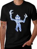 Abstract Blue Creature Black T-Shirt