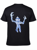 Abstract Blue Creature Black T-Shirt