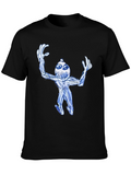 Abstract Blue Creature Black T-Shirt