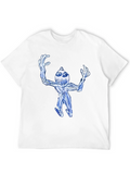 Abstract Blue Creature Black T-Shirt