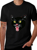 Black Cat Graphic Tee - Fierce Feline Design