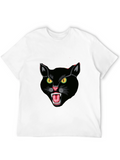 Black Cat Graphic Tee - Fierce Feline Design