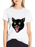 Black Cat Graphic Tee - Fierce Feline Design