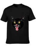 Black Cat Graphic Tee - Fierce Feline Design