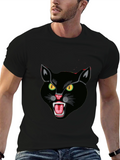 Black Cat Graphic Tee - Fierce Feline Design