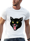 Black Cat Graphic Tee - Fierce Feline Design