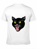 Black Cat Graphic Tee - Fierce Feline Design