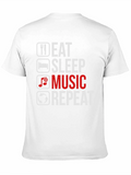 Eat Sleep Music Repeat Graphic Tee - Musician T-Shirt