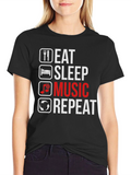 Eat Sleep Music Repeat Graphic Tee - Musician T-Shirt