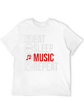 Eat Sleep Music Repeat Graphic Tee - Musician T-Shirt