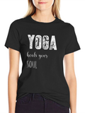 Yoga Heals Your Soul Black Graphic Tee