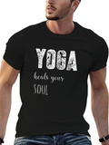 Yoga Heals Your Soul Black Graphic Tee