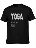 Yoga Heals Your Soul Black Graphic Tee