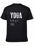 Yoga Heals Your Soul Black Graphic Tee