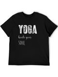 Yoga Heals Your Soul Black Graphic Tee