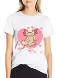 Axolotl Hugging T-Shirt - Id Rather Be