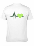 Heartbeat Graphic Tee - Black Cotton Shirt