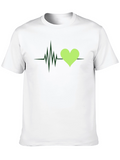 Heartbeat Graphic Tee - Black Cotton Shirt