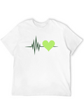 Heartbeat Graphic Tee - Black Cotton Shirt