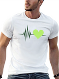 Heartbeat Graphic Tee - Black Cotton Shirt