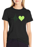 Heartbeat Graphic Tee - Black Cotton Shirt