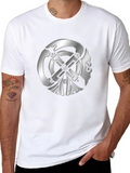 Embossed Celtic Symbol Black T-Shirt