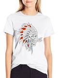 Skull Chief Headdress Graphic Black T-Shirt