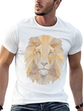 Geometric Lion Graphic Tee - Mens Black T-Shirt