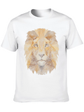 Geometric Lion Graphic Tee - Mens Black T-Shirt