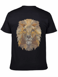 Geometric Lion Graphic Tee - Mens Black T-Shirt