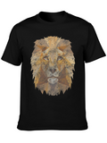 Geometric Lion Graphic Tee - Mens Black T-Shirt