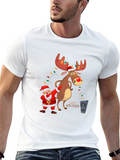 Festive Santa & Reindeer Holiday T-Shirt